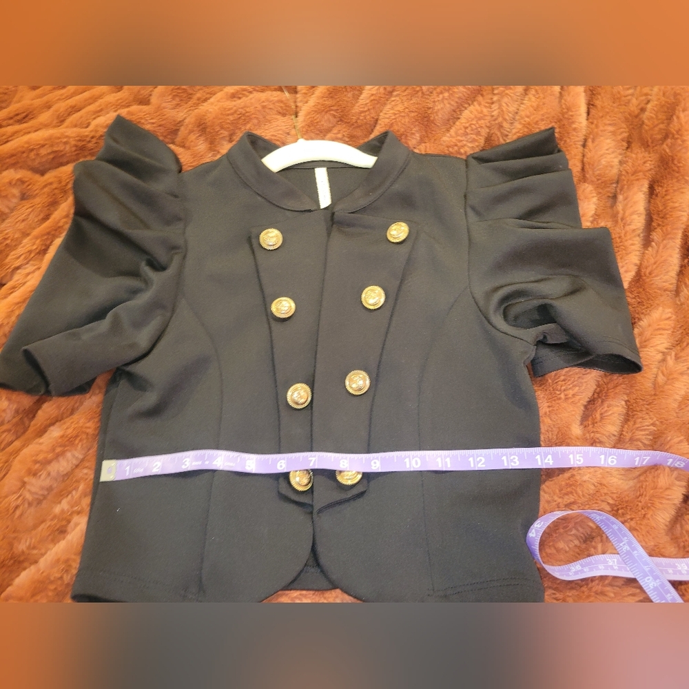 Chocolate USA Black Puffy Sleeve Blazer - Picture 9 of 9
